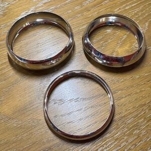 New Silver Bangle Bracelet Set of 3